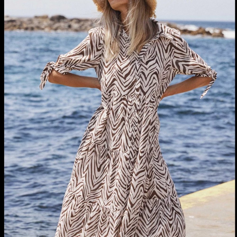 Auguste the Label Zani Heidi Midi Dress Parchment